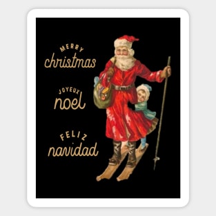 Christmas Noel and Navidad retro Magnet